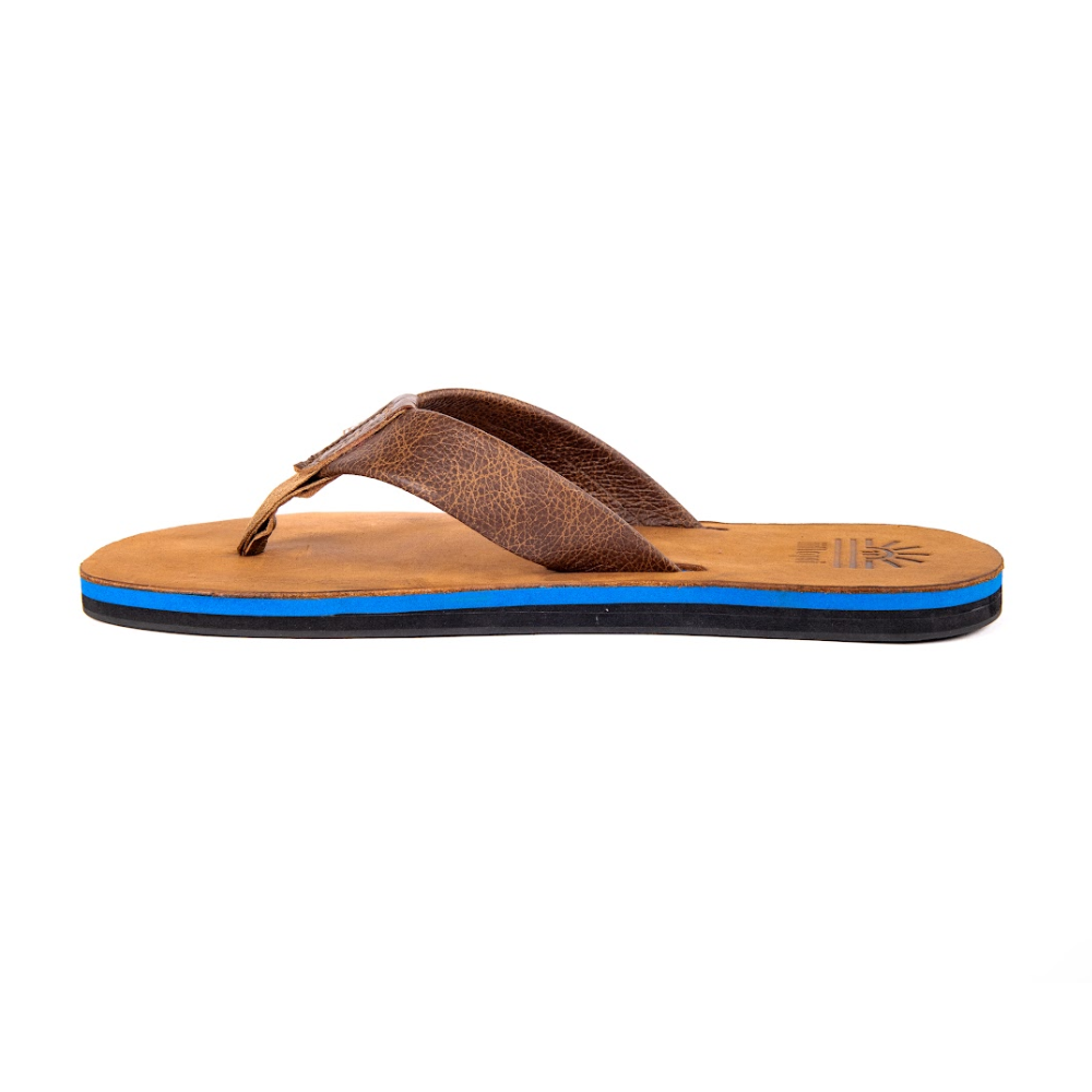 Men's Cobalt premium handmade leather flip flops - flat - iiflopsi - South Africa