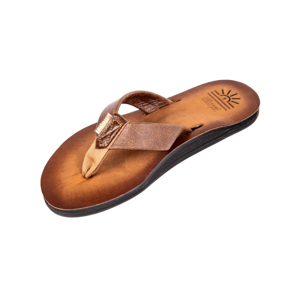 Men's El Classico premium handmade leather flip flops - Polished Patina - arch support - iiflopsi - South Africa