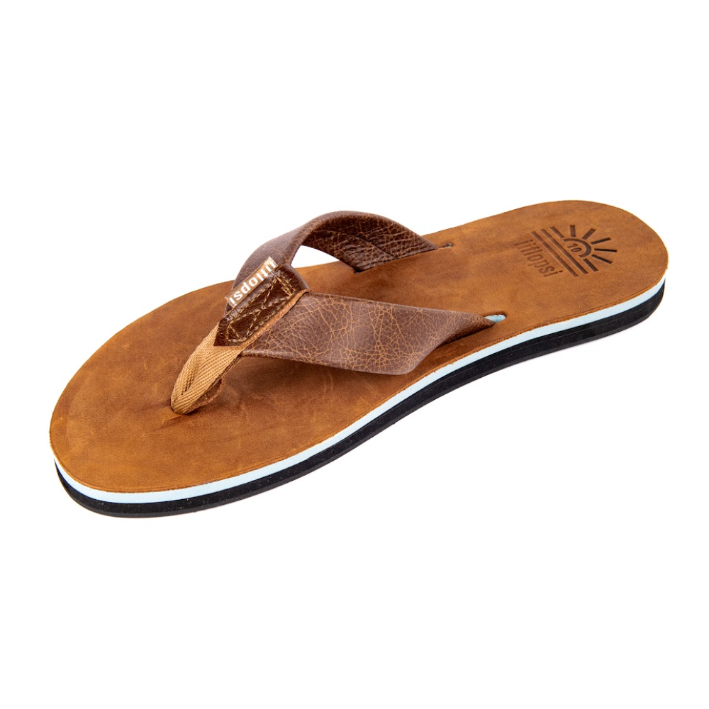 Men's Ocean premium handmade leather flip flop - flat - iiflopsi - South Africa