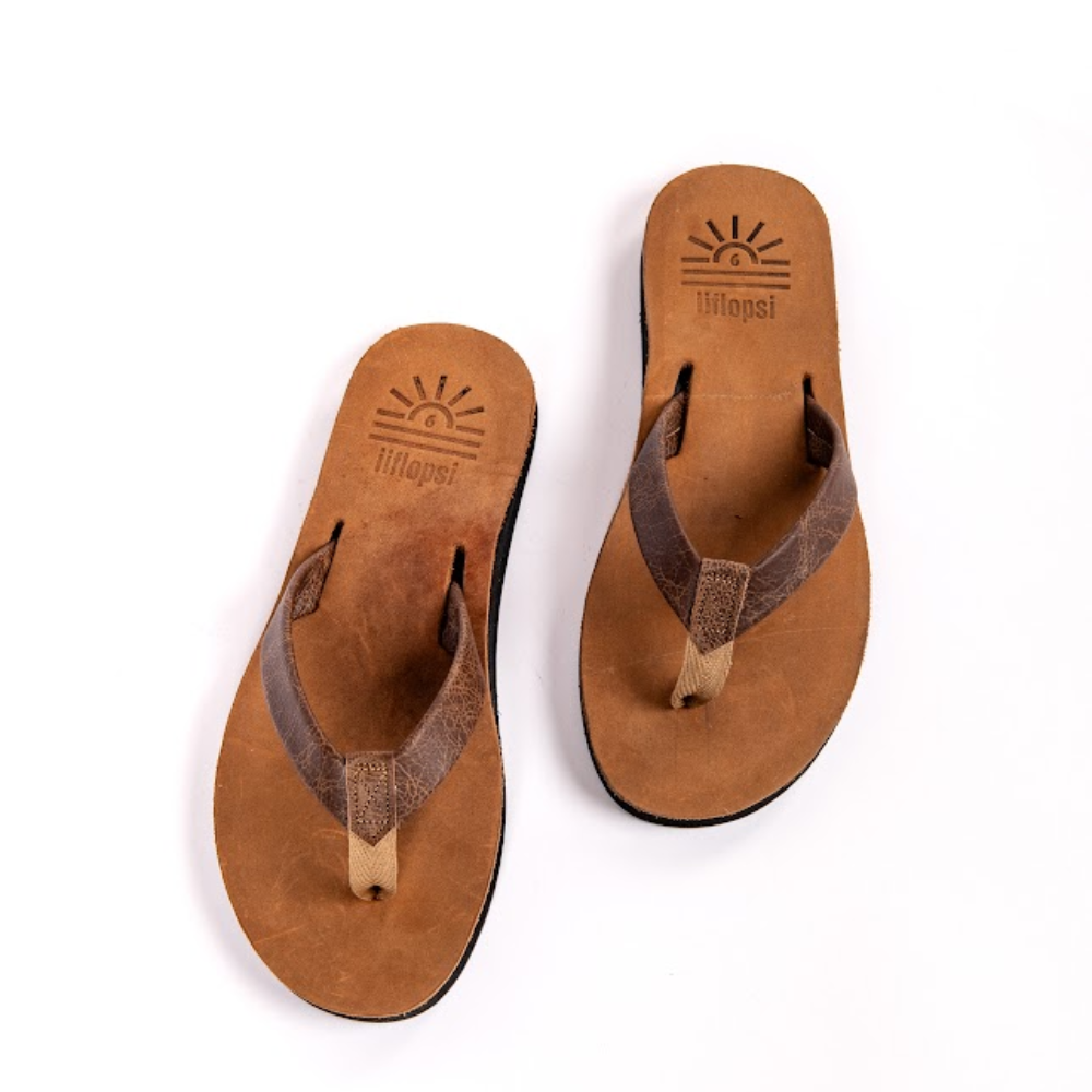 Ladies' El Classico premium handmade leather flip flops - flat - iiflopsi - South Africa