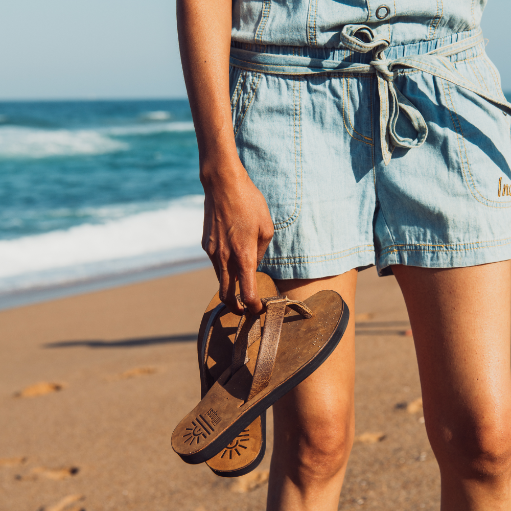 Ladies' El Classico premium handmade leather flip flops - arch support - iiflopsi- South Africa