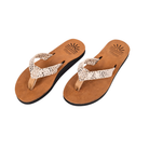 Ladies' Leopard Silver premium handmade leather flip flop- arch support - iiflopsi - South Africa