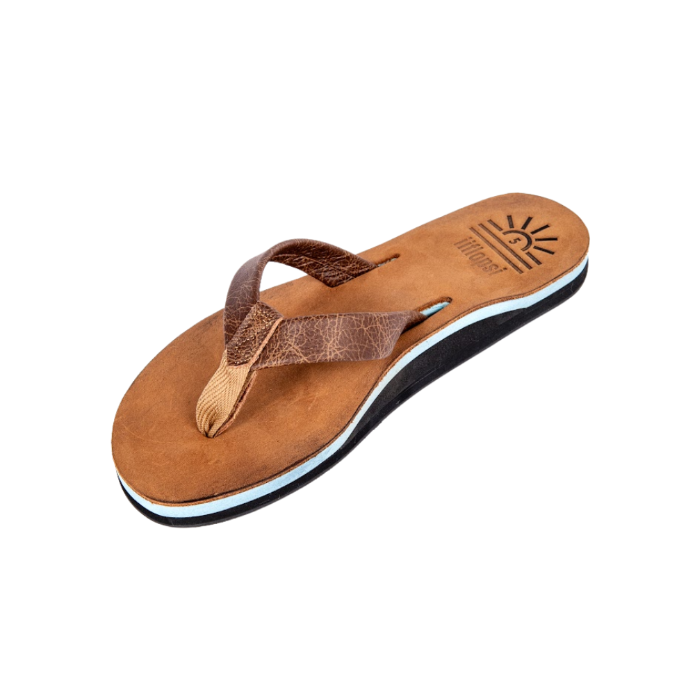 Ladies' Ocean premium handmade leather flip flops - arch support - iiflopsi - South Africa