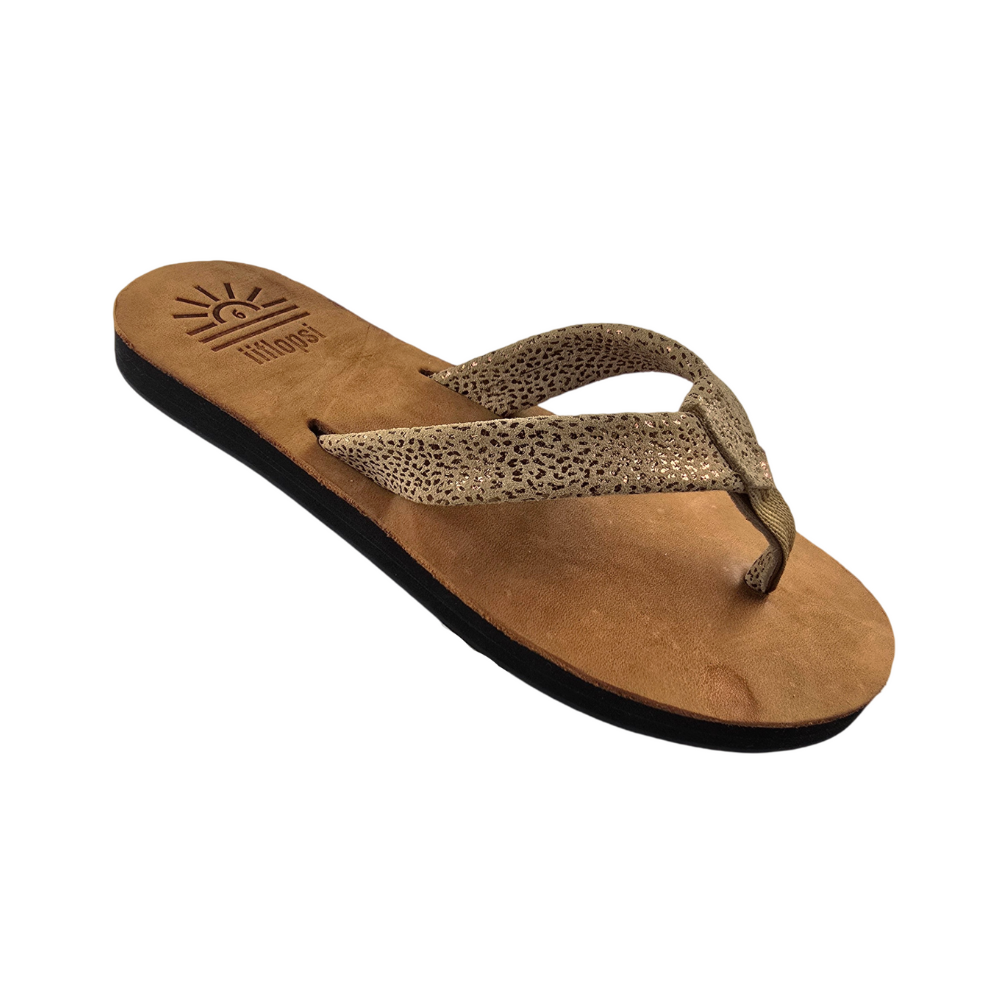 Ladies' Reptile premium handmade leather flip flops - flat - iiflopsi - South Africa