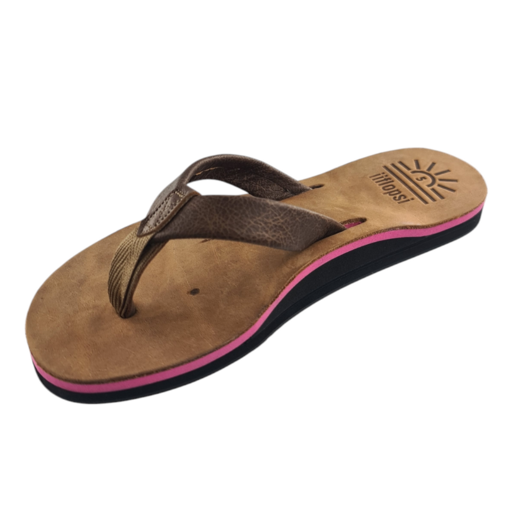 Ladies' Strawberry premium handmade leather flip flops- arch support - iiflopsi - South Africa