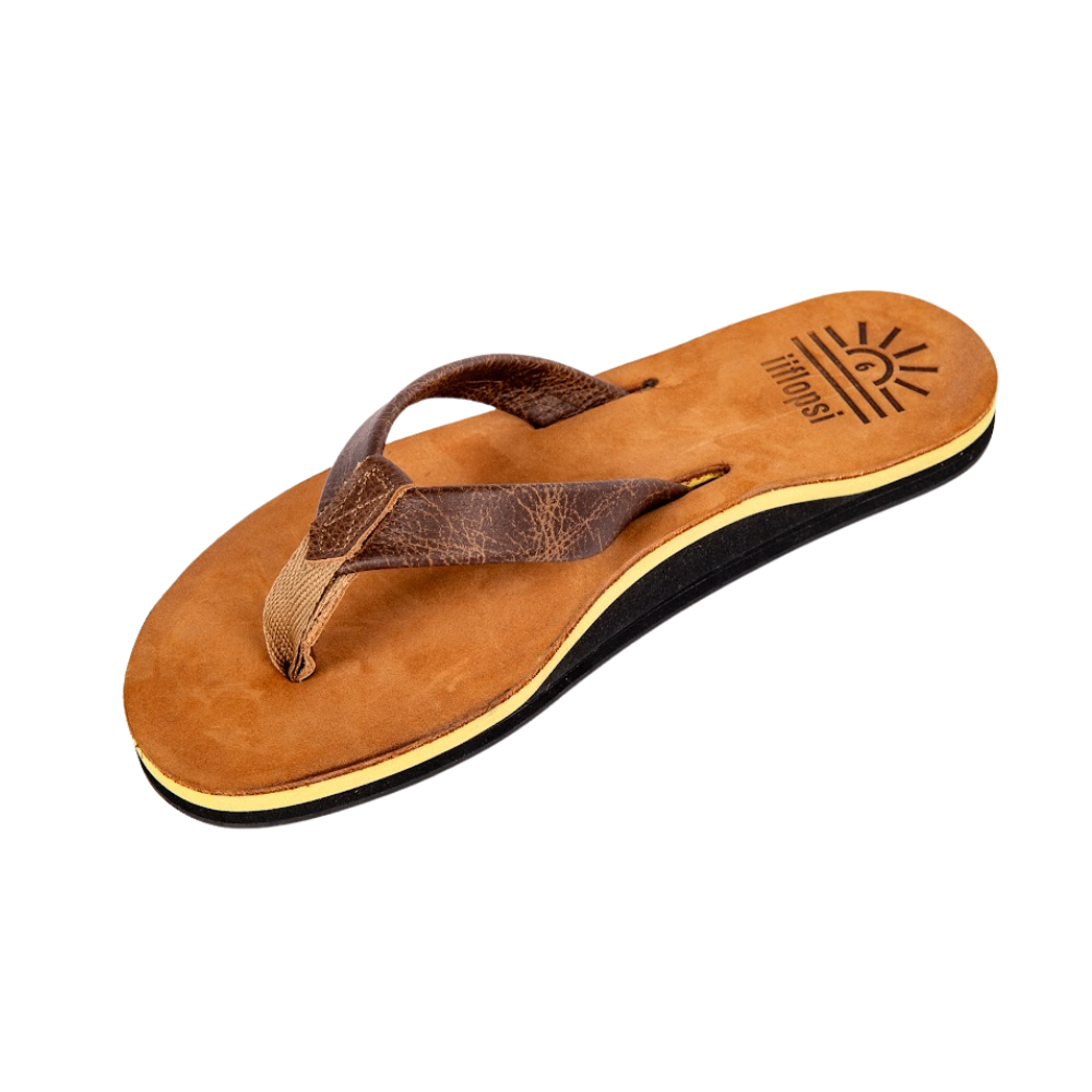 Ladies' Sunshine premium handmade leather flip flop - arch support - iiflopsi - South Africa