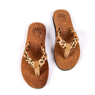 Ladies' Wild Leopard premium handmade leather flip flops - flat - iiflopsi - South Africa