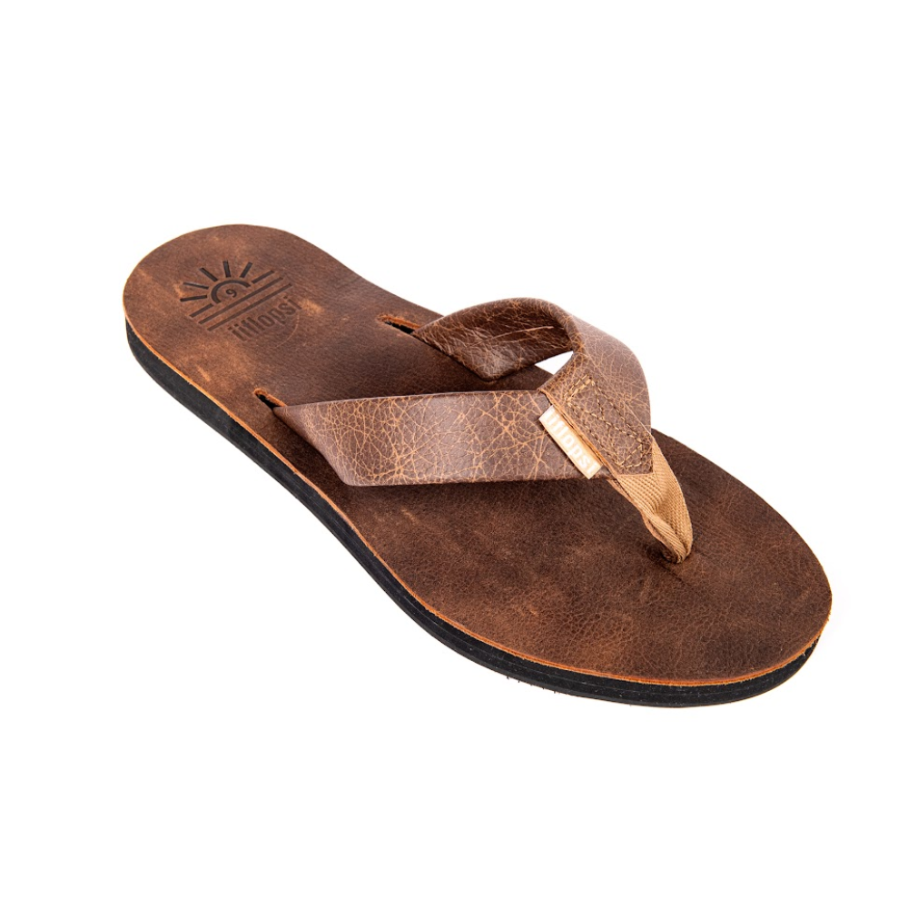 Men's Buffalo premium handmade leather flip flops - flat - iiflopsi - South Africa