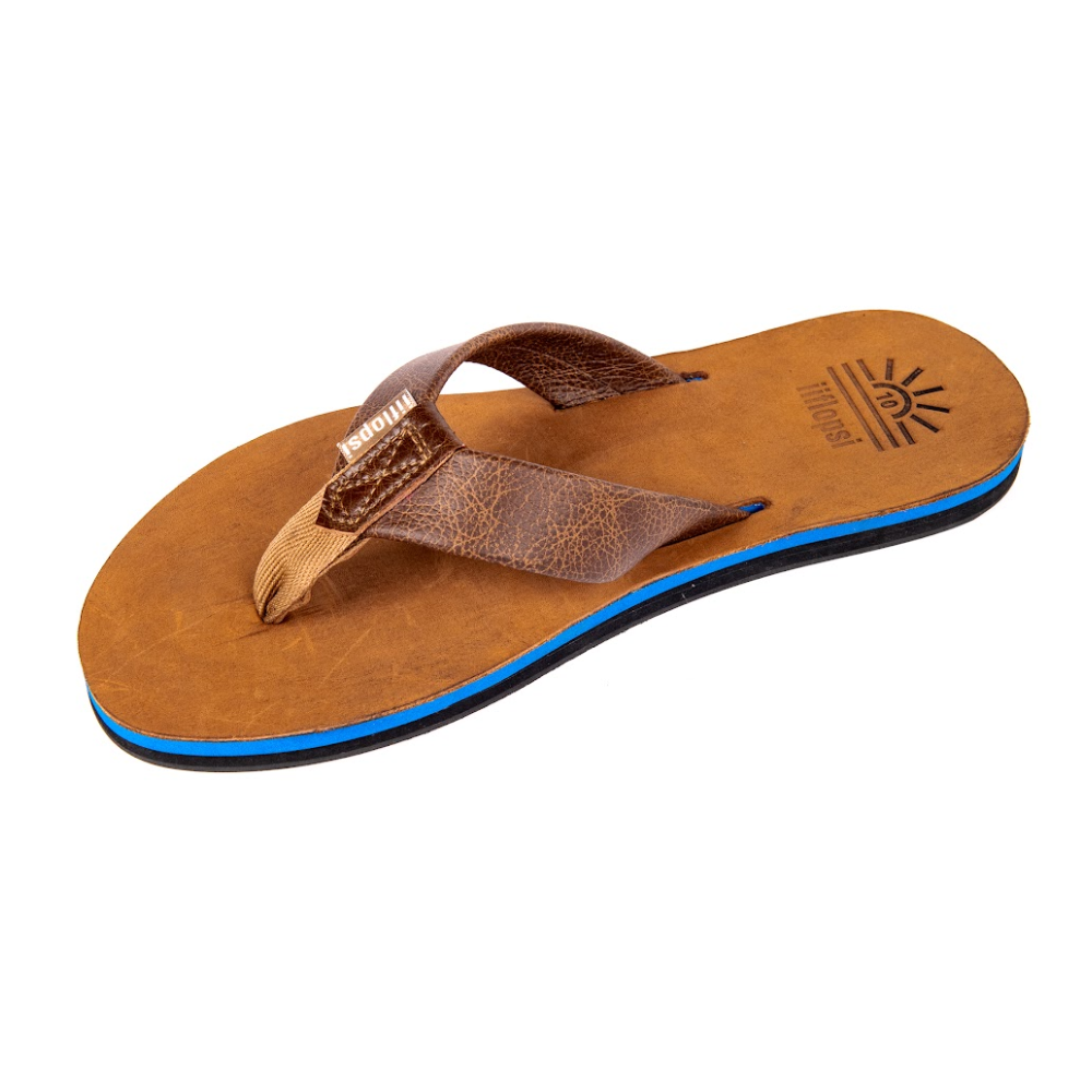 Men's Cobalt premium handmade leather flip flops - flat - iiflopsi - South Africa