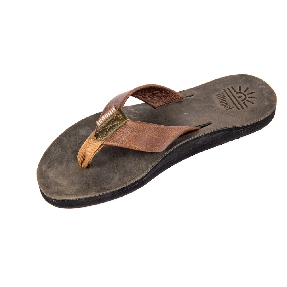Men's Crocodile premium handmade leather flip flop - arch support - iiflopsi - South Africa