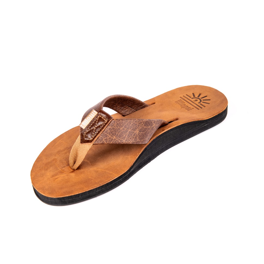 Men's El Classico premium handmade leather flip flop - arch support - iiflopsi - South Africa