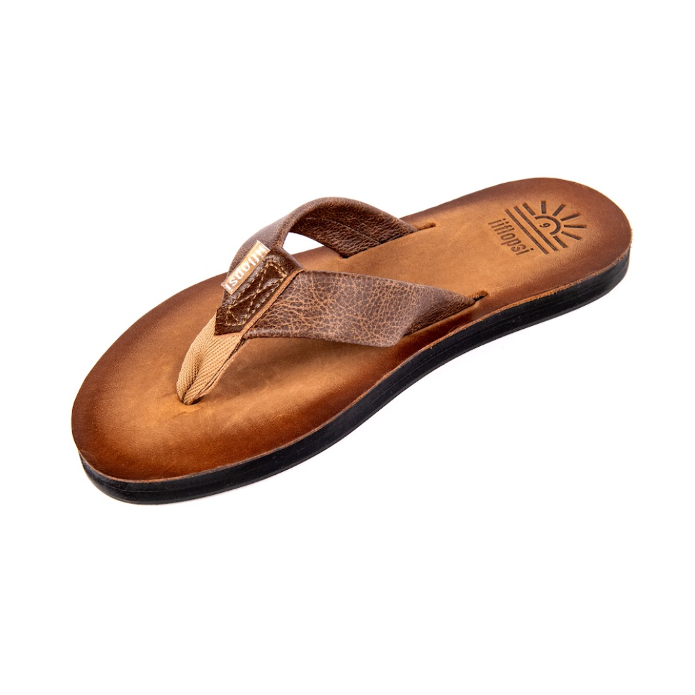 Men's El Classico premium handmade leather flip flops - Polished Patina - flat - iiflopsi - South Africa