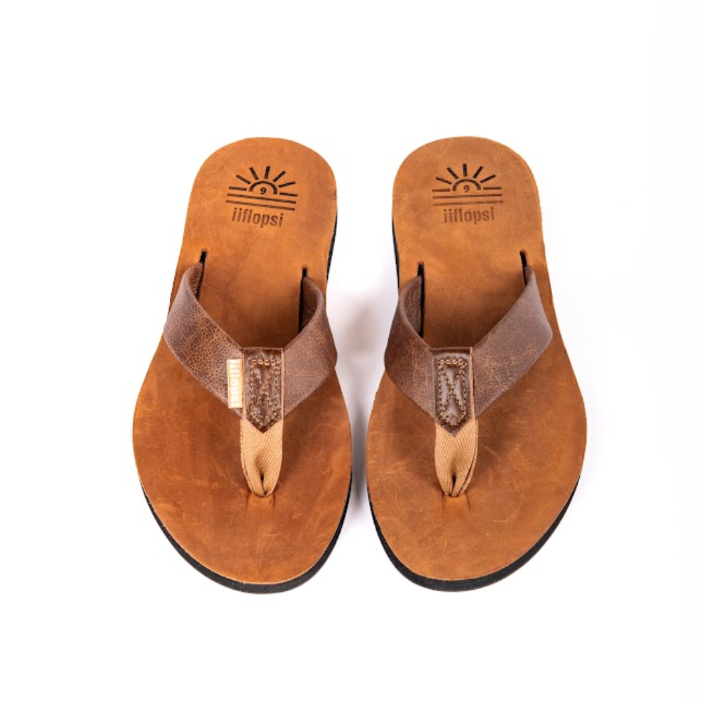 Men's El Classico premium handmade leather flip flop - arch support - iiflopsi - South Africa