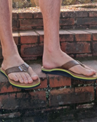 Men's Lime premium handmade leather flip flop- arch support - iiflopsi - South Africa