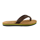 Men's Lime premium handmade leather flip flop - flat