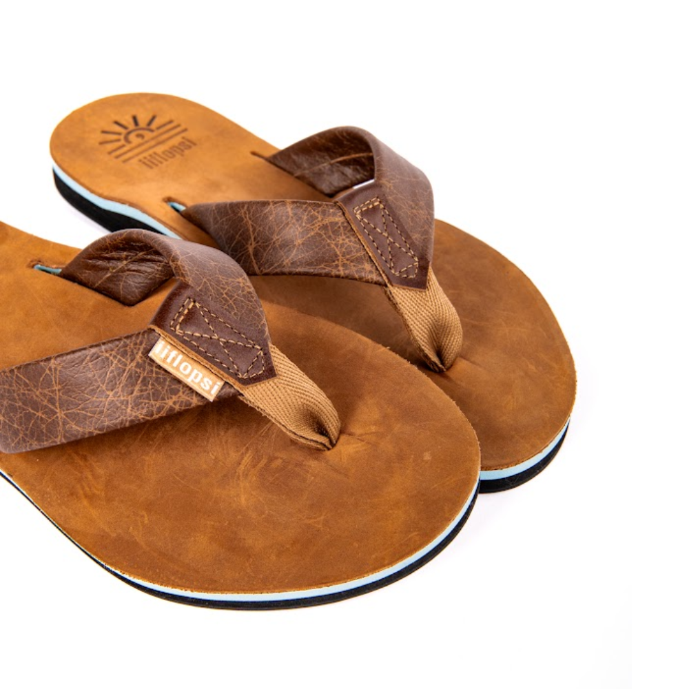 Men's Ocean premium handmade leather flip flop - flat - iiflopsi - South Africa