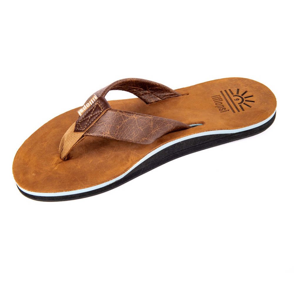 Men's Ocean premium handmade leather flip flops - arch support - iiflopsi - South Africa